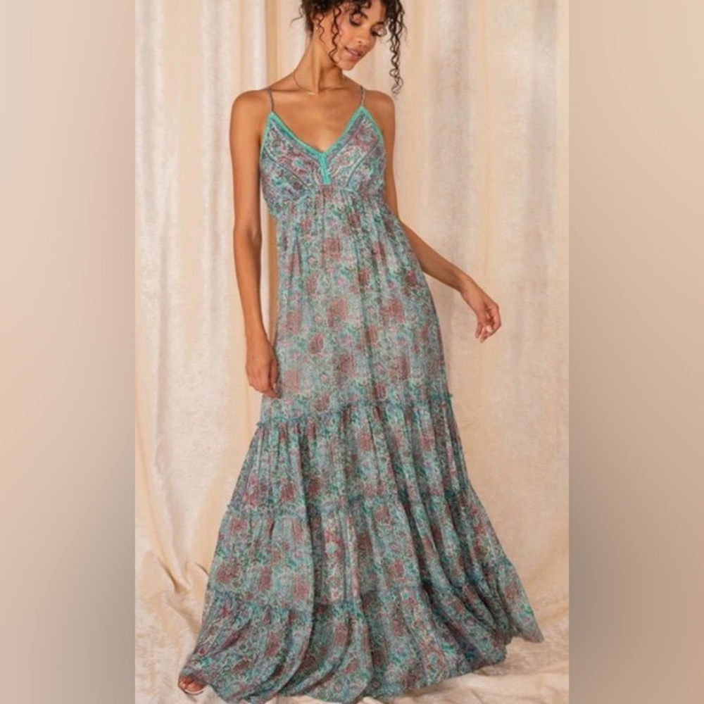 Raga Anthropologie The Tito Ruffle Strap Maxi | Size L